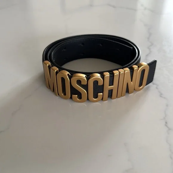 Moschino Black & Gold Belt 39” - Picture 1 of 5
